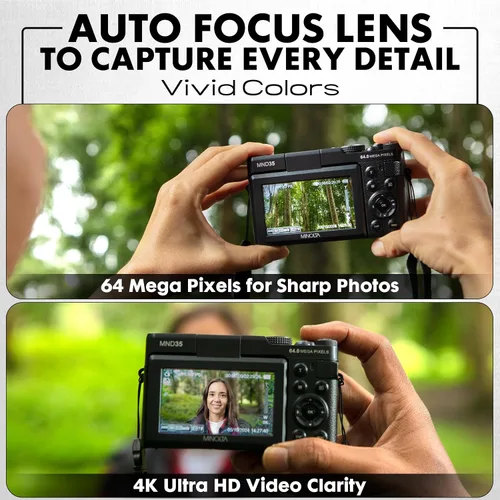 Miniatura 4 de Minolta Cámara digital de 64 megapíxeles con enfoque automático, video 4K y LCD abatible