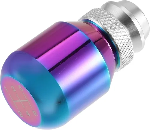 Miniatura 5 de X AUTOHAUX 1 juego de 5 velocidades universal de coche ajustable perilla de palanca de cambios de aleación de aluminio multicolor para la mayoría