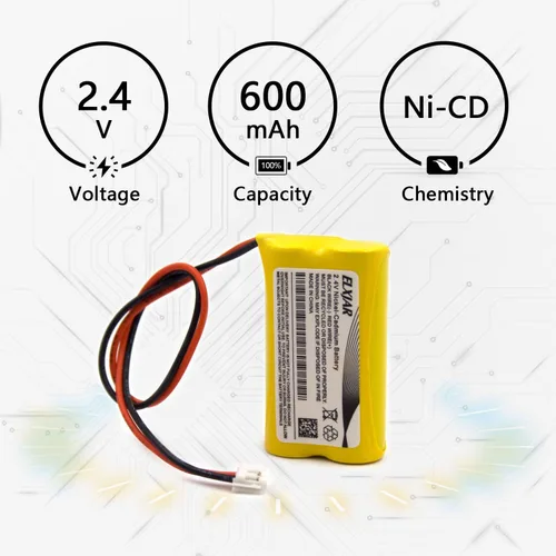 Miniatura 3 de Paquete de 5 baterías de repuesto de Ni-CD de 2.4V 600mAh BP2-A para señal de salida, luz de emergencia BP2A BP2-0A 0BP2-0A CSXWREB3 HUBBEL