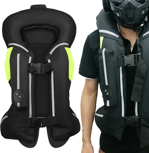 Chaleco de airbag para motocicleta para hombres y mujeres, chaqueta de equitación con airbag de motocross con tira reflectante, airbag para moto
