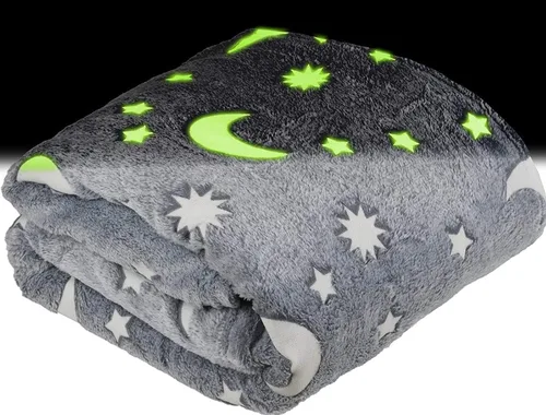 SP HOME GOODS Manta de forro polar que brilla en la oscuridad, regalo para niñas y niños de 4 a 14 años y para nietos. Manta de forro polar