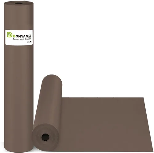 Miniatura 25 de Papel de regalo marrón, rollo de papel kraft, papel decorativo para manualidades de 15 x 450 pulgadas, papel de embalaje para suministros de envío
