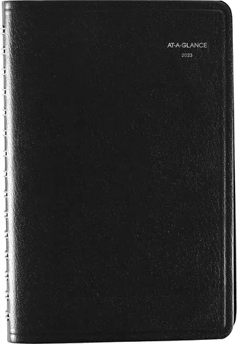 Miniatura 10 de AT-A-GLANCE Agenda diaria 2023, DayMinder, 5 x 8 pulgadas, pequeña, programación abierta, piel sintética, negro (SK4600)