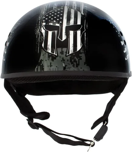 Miniatura 8 de Hot Leathers HLD1043 - Casco de calavera con diseño de calavera DOT Avanzado en blanco y negro brillante