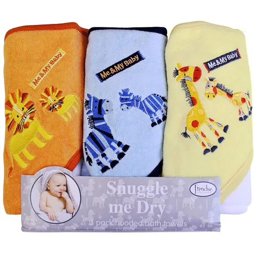 Miniatura 8 de Frenchie Mini Couture, Toallas de baño con capucha para bebés, 80% algodón/20% poliéster, diseño de animales salvajes, juego de toallas de baño