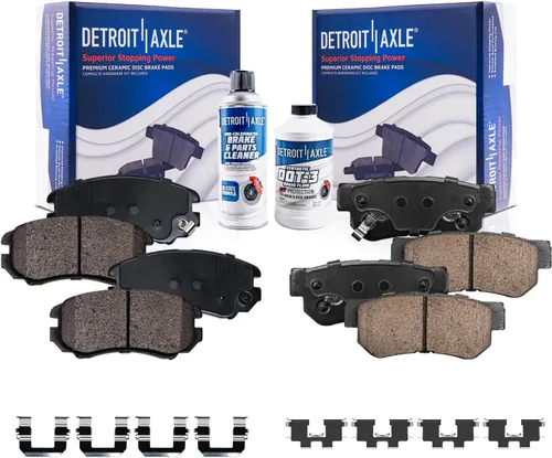 Miniatura 19 de Detroit Axle - Pastillas de freno traseras para Kia Sportage 2017-2022, Hyundai Tucson 2016-2021, pastillas de freno de cerámica 2018 2019 2020
