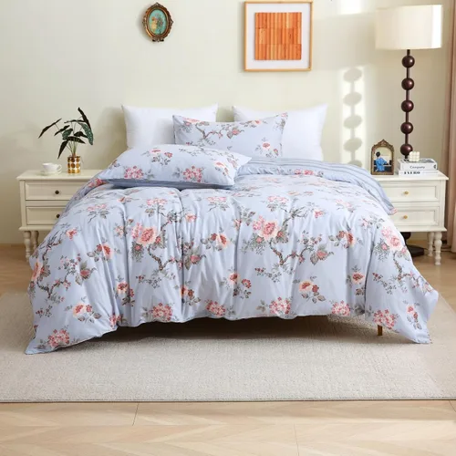 Miniatura 8 de ABREEZE Fundas de edredón individuales, juego de ropa de cama bohemio retro, funda de edredón de mandala colorida, funda de colcha estilo floral