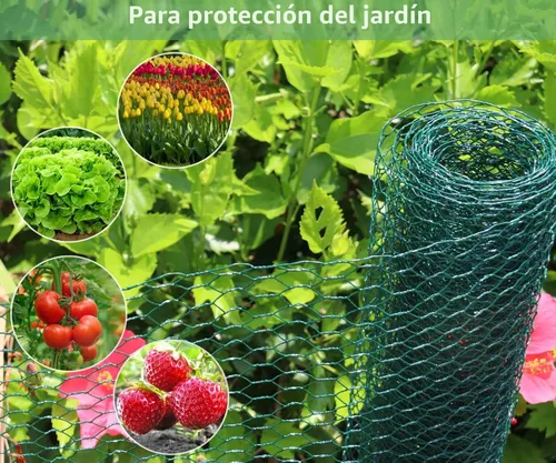 Miniatura 4 de Mklsit Alambre de pollo para arreglos florales, malla verde de 15.7 x 157 pulgadas, valla de 0.6 pulgadas hexagonal galvanizada con revestimiento