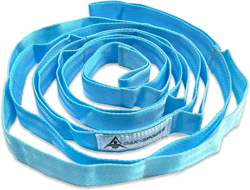 Miniatura 9 de Correa de estiramiento con bucles para yoga, correa de estiramiento para terapia física, correa de ejercicio no elástica para pilates, danza y Negro