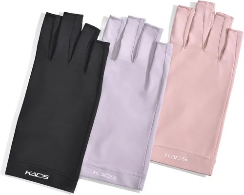 Miniatura 3 de KADS Guantes UV para lámpara de uñas, guantes profesionales de protección UV UPF100+, guantes sin dedos, protegen la piel del sol y la lámpara