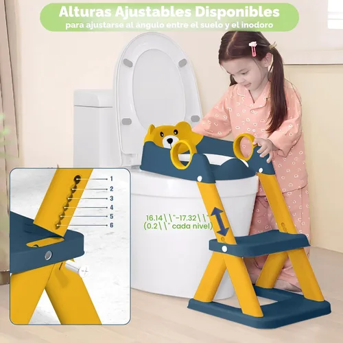 Miniatura 5 de COOSEYA Asiento de inodoro, asiento de entrenamiento de baño para niños pequeños, entrenamiento de baño 2-en-1 mejorado para niños y niñas, Azul