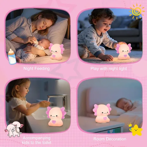 Miniatura 8 de Luz nocturna para niños con altavoz inalámbrico, portátil de 7 colores, lámpara de noche de tacto cálido regulable con control remoto, máquina