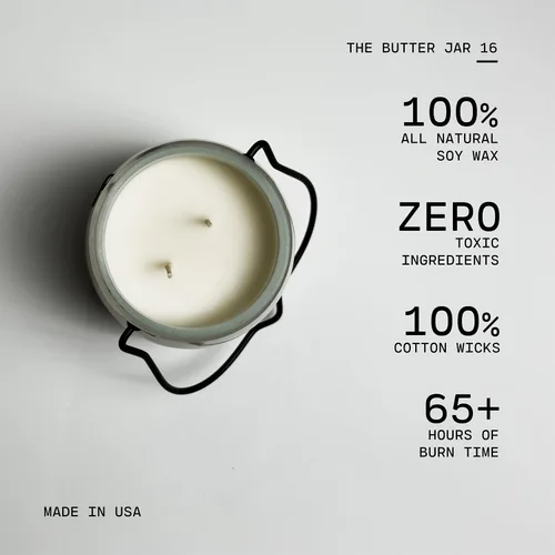 Miniatura 5 de Milkhouse Candle Company Vela de soja de manzana y caramelo, rodajas de manzana, canela, perfumada a vainilla dulce, tarro de mantequilla de 16