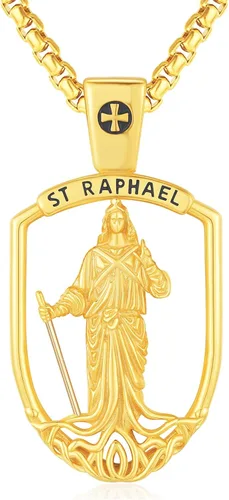 Miniatura 333 de Collar con colgante de plata de ley 925 con medalla de San Patrón, joyería religiosa para hombres y mujeres, con cadena de acero inoxidable 316L