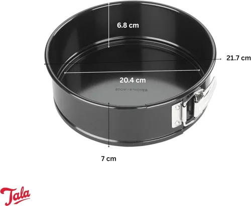 Miniatura 3 de Tala Performance, Molde redondo Springform de 7.9 in, acero al carbono de calibre profesional con revestimiento antiadherente Whitford Eclipse, base