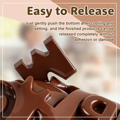 Miniatura 4 de 4 moldes de silicona para chocolate, moldes de silicona para letras y moldes de chocolate con números con símbolos de decoración de pasteles