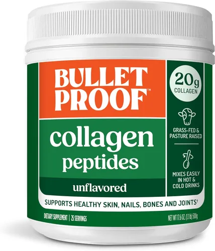 Miniatura 12 de Polvo de proteína de colágeno con chocolate y aceite MCT de Bulletproof, 19g de proteína, 42.3 onzas, tamaño de valor, con péptidos de colágeno