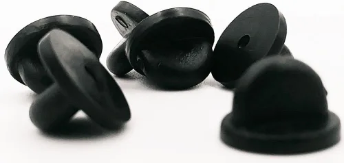 Miniatura 2 de Negro PVC hule Pin Backs Pack de 50