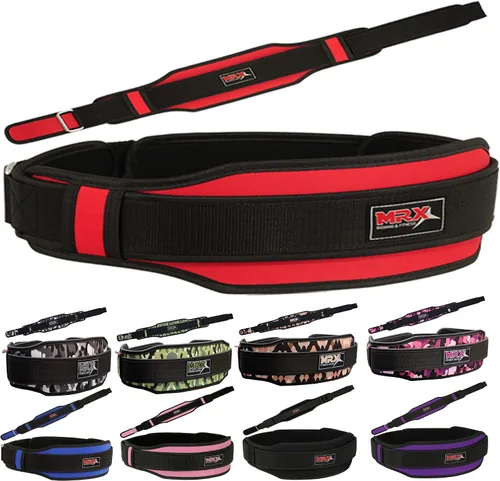Miniatura 15 de MRX - Cinturón de levantamiento de pesas con soporte de espalda doble, entrenamiento de gimnasio, cinturones de 5 pulgadas de ancho, 11