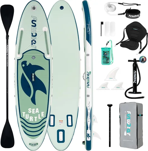 Miniatura 12 de FunWater Inflatable Stand Up Paddle Board with Premium SUP Paddleboard Accessories, Anti-Slip EVA Deck, 11'6''/11'/10'6'' Paddle Boards for Adults &