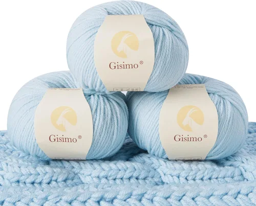 Miniatura 36 de 100% lana merino para tejer y ganchillo, hilo lujoso y suave de 6 cabos para tejer y crochet a mano, 1.76 oz/50 g, 127 yardas/116 metros