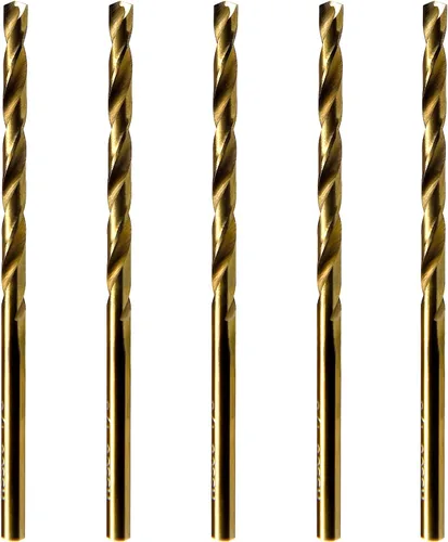 MAXTOOL No.21 5pcs Idéntico Jobber Longitud Taladros Diámetro 0.159 "HSS M35 Cobalt Twist Brocas Calibre Alambre Numerado Oro Recto Taladros;