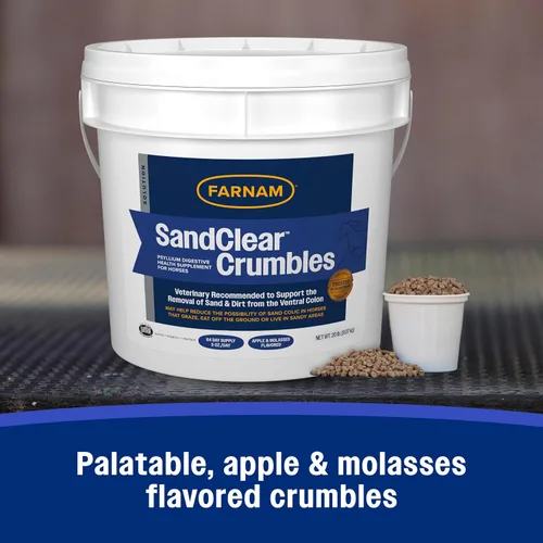 Miniatura 3 de Farnam SandClear Psyllium Crumbles Suplemento para caballos, ayuda a eliminar la arena del colon y apoya la salud digestiva, sabor a manzana/melaza