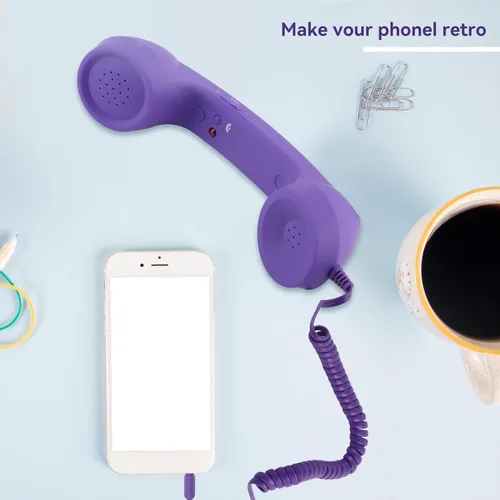 Miniatura 6 de Auricular retro para teléfono, auricular de teléfono para teléfono celular tipo C con conector de 0.138 in, receptor de teléfono móvil, micrófono