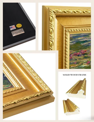 Miniatura 5 de DECORARTS - Impresiones de Giclee de Lirios de Agua de Claude Monet, Arte de Pared Enmarcado con Marco de Madera Maciza, Decoración de Jardín