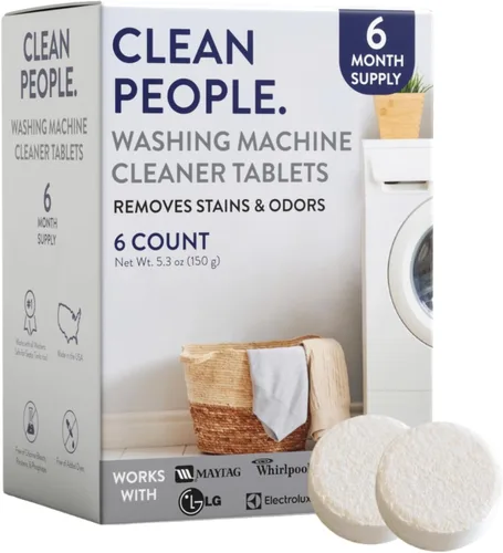 THE CLEAN PEOPLE Limpiador de lavadora – Pastillas limpiadoras para lavadora para eliminar el olor, la suciedad y la acumulación de incrustaciones –