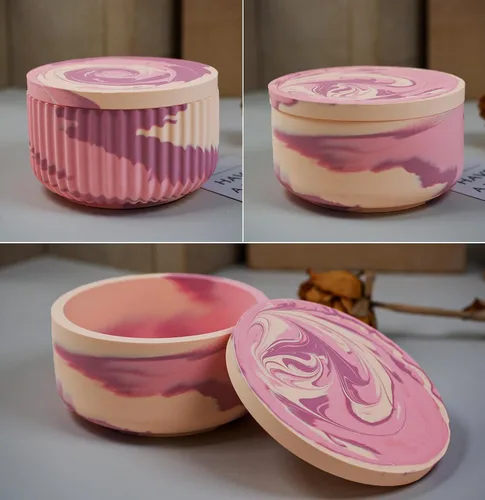 Miniatura 3 de 2 moldes de resina para tarros grandes con tapa, caja de resina de silicona, molde cilíndrico para resina epoxi, joyería, portavelas, organizador