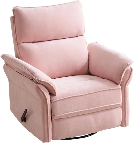 Miniatura 9 de Rocking Chair Nursery with Adjustable Headrest,Manual Swivel Rocker Recliner Nursery Chair with Overstuffed Armrest,Glider Rocker Recliner for