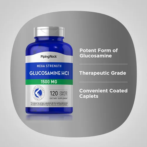 Miniatura 4 de Piping Rock Glucosamina HCL 1500mg 120 comprimidos Mega fuerza Suplemento sin OMG y sin gluten