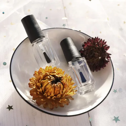 Miniatura 5 de Botellas vacías de esmalte de uñas con cepillo redondo de 0.17 onzas líquidas, paquete de 20 recipientes pequeños de vidrio vacíos recargables