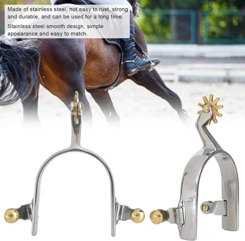 Miniatura 8 de Watris Veiyi 1 par de espuelas de caballo para hombres y mujeres, espolones de botas de acero inoxidable, accesorios de espuelas no se oxidan