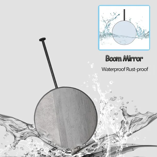 Miniatura 6 de Espejo redondo grande para colgar en el techo, espejo de pared circular con pluma montada en el techo y marco de metal, espejo colgante decorativo