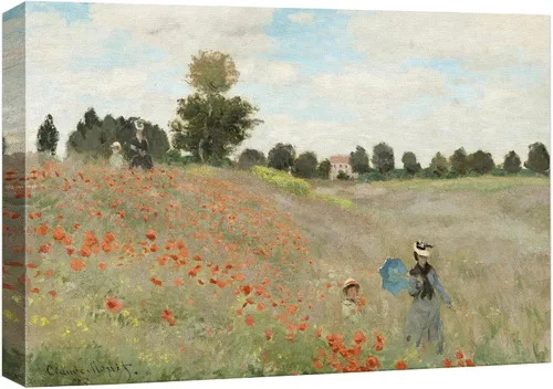 Miniatura 19 de wall26 Prado con álamos por Claude Monet - Arte moderno impresionista, arte en lienzo para el hogar, 12 x 18 pulgadas
