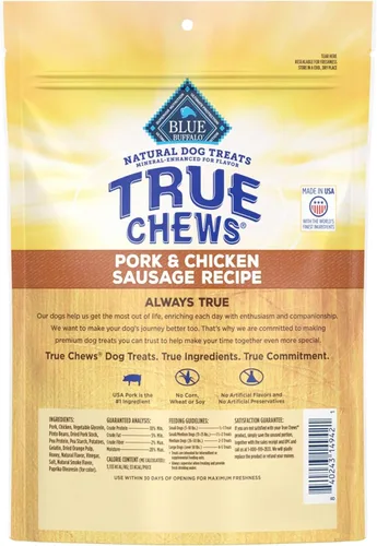 Miniatura 2 de Blue Buffalo True Chews - Golosinas para perros, hechas en los Estados Unidos con ingredientes naturales, receta de salchicha de cerdo y pollo