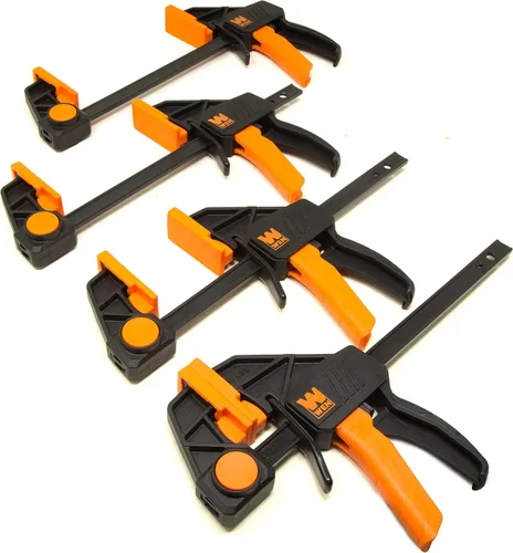 Miniatura 2 de WEN CLR062 Abrazaderas y separadores de barra de acero resistente de 6 pulgadas con garganta de 2.3 pulgadas, paquete de cuatro