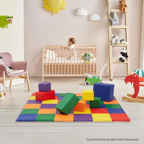 Miniatura 7 de Casafield Juego de bloques de espuma grandes para niños pequeños (juego de 7 piezas), cubos de juego suave para apilamiento, colores y tamaños