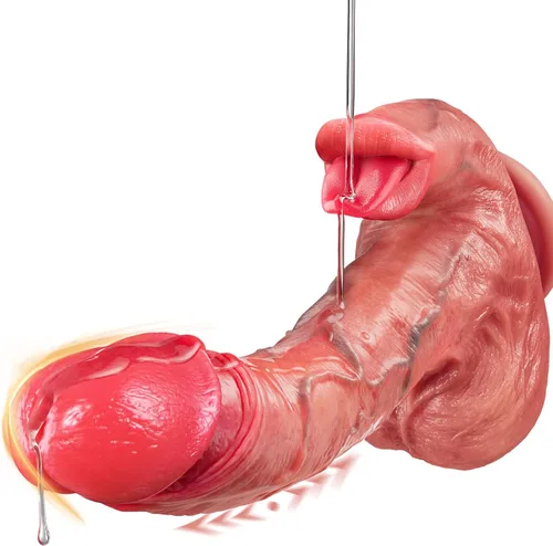 Miniatura 8 de Consoladore de penetración con vibrador - Juguetes sexuales de silicona realista para estimulación del punto G y anal, 8 modos de penetración, 10