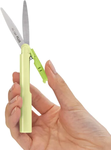 Miniatura 5 de Plus Pen Style - Tijeras antiadherentes compactas TSA Twiggy con tapa, color verde