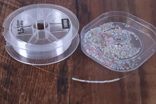 Miniatura 5 de KONMAY - Alambre de pesca transparente con estuche, 50 m de línea de pesca de nylon monofilamento de 0,7 mm, hilo invisible para colgar adornos