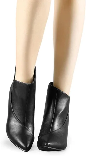 Miniatura 2 de Allegra K Botines de tacón de cuña con cremallera y punta puntiaguda para mujer