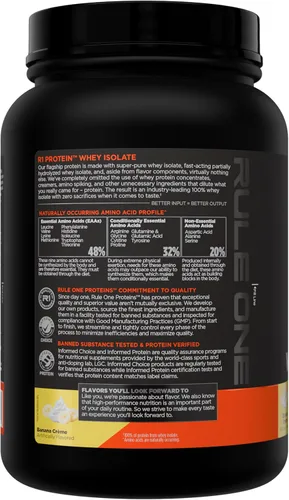 Miniatura 3 de Rule 1 Proteins Aislamiento de suero de proteína R1 - con 0.88 onzas de proteína y 0.21 oz de BCAA exclusivamente de fuentes aisladas e hidrolizadas