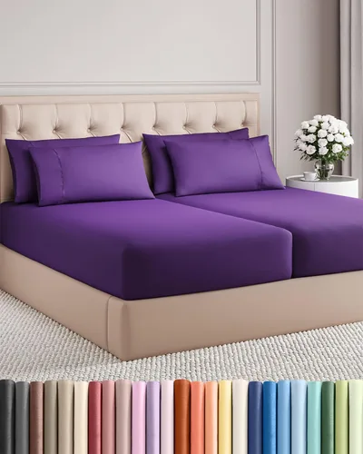 Miniatura 137 de Juego de sábanas Queen de 6 piezas, sábanas tamaño Queen, ropa de cama suave de lujo de hotel, refrescante, cómoda y transpirable, 1 encimera, 1 26