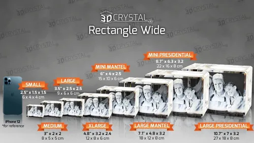 Miniatura 2 de Foto 3D personalizada grabada con láser en forma rectangular de cristal para cumpleaños, aniversario, regalos de boda, San Valentín, Navidad
