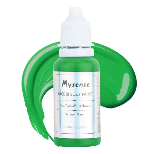 Mysense Pintura corporal verde de Amazonas, maquillaje de disfraz de Gamora de la bruja Elphaba de Halloween, accesorios de atuendo del día de San