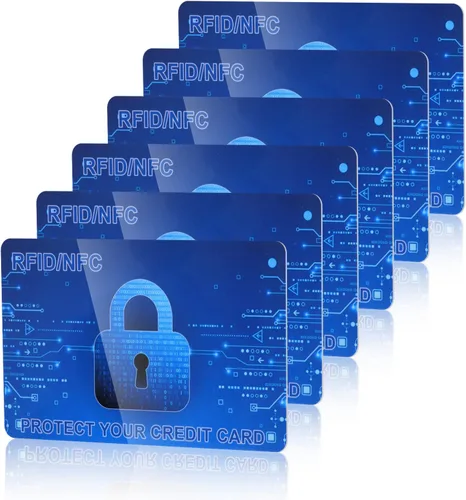 Tarjetas de bloqueo RFID, 6 piezas de protector de pasaporte de tarjeta de crédito NFC Banco bloqueador de protección para todo tipo de cartera,