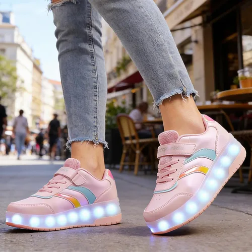Miniatura 2 de Ufatansy Roller Shoes Girls Boys Sneakers with Wheels Roller Skate Shoes USB Charging LED Light Up Footwear Skates for Beginner Trainers Kids